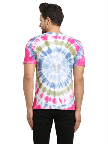 Spiral  Pattern, Men Combed Cotton Tie & Dye Multicoloured T-Shirt