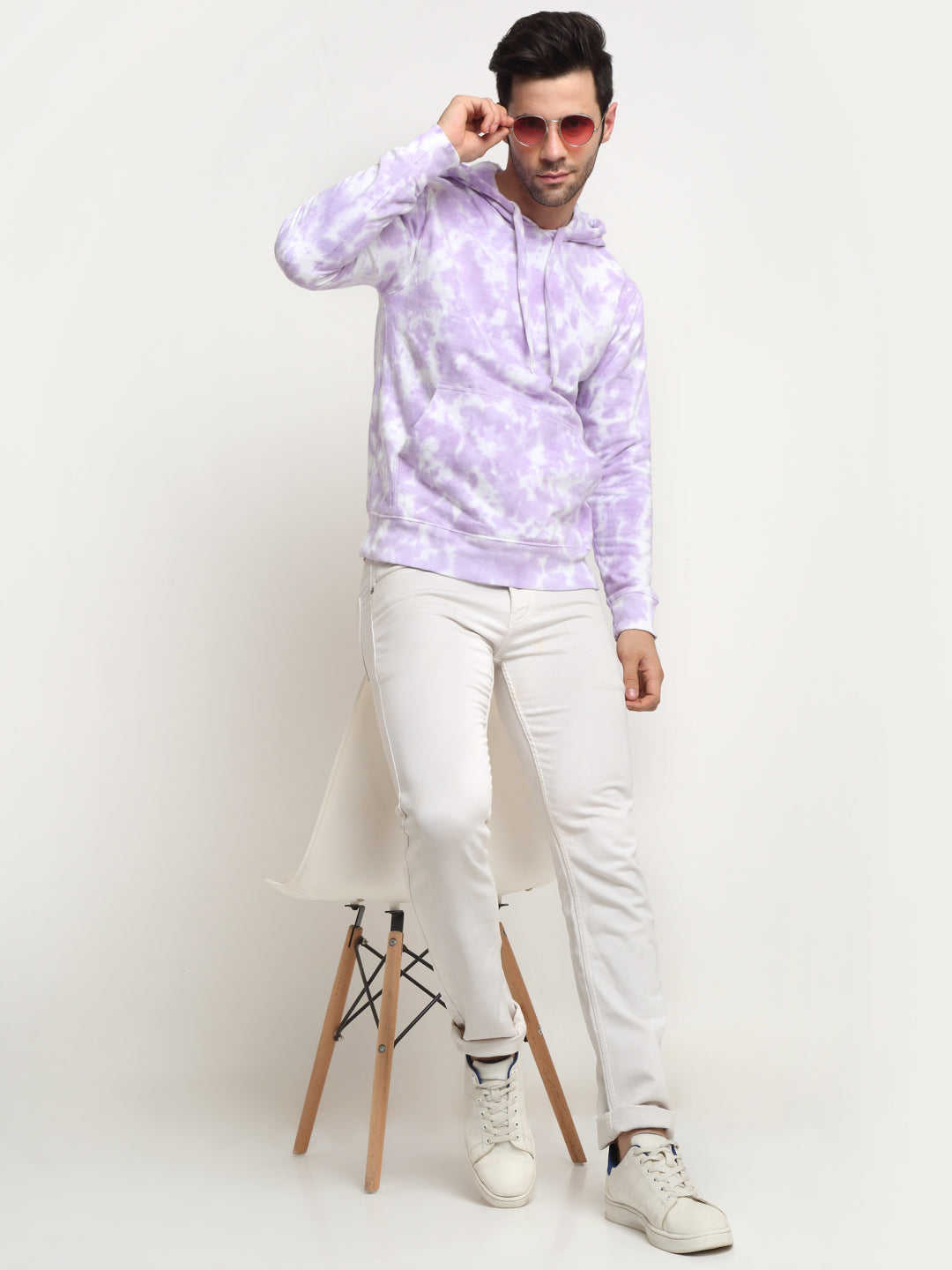 Men Combed Cotton Multi-Color Tie & Dye Sweatshirt