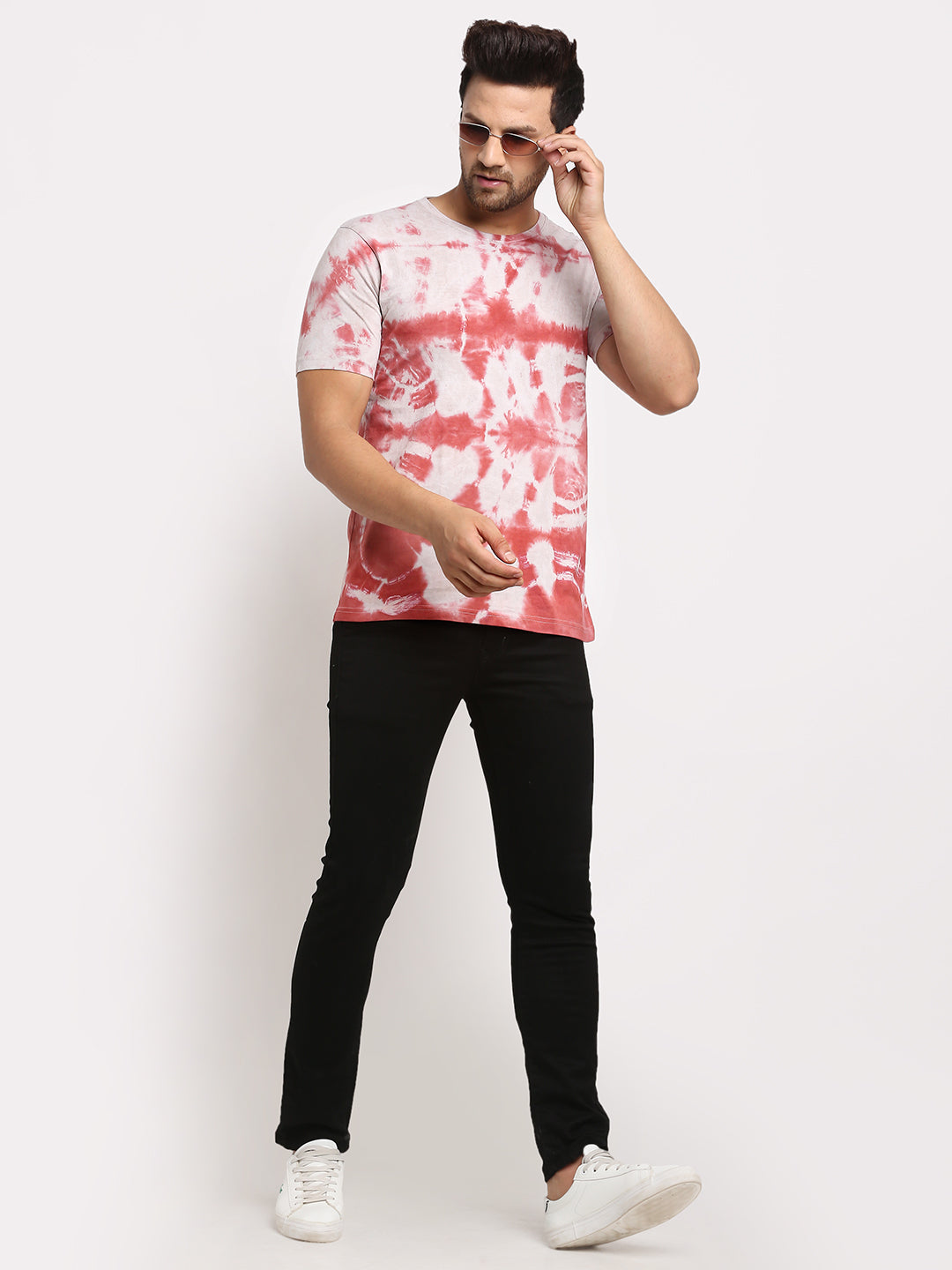 Men Raw Edge Sustainable tie and Dyed Multicolour t-shirt