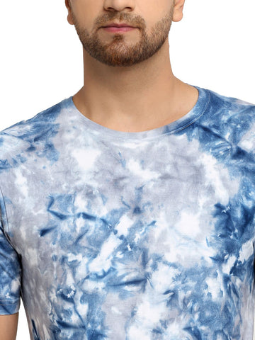 Patchy Pattern, Men Combed Cotton Tie & Dye Multicoloured T-Shirt