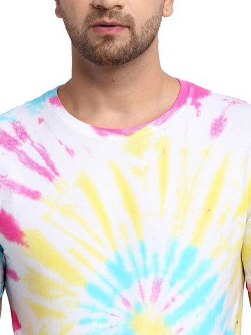Spiral Pattern, Men Combed Cotton Tie & Dye Multicoloured T-Shirt