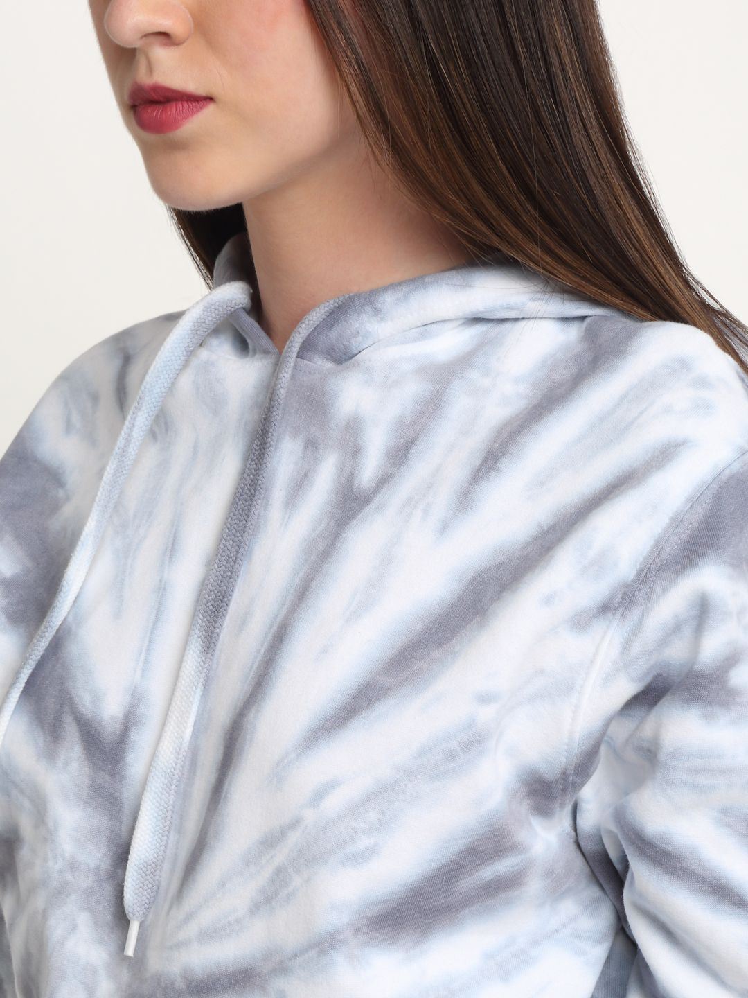 Spiral Pattern, Women Combed Cotton Tie & Dye      Grey Sweatshirt