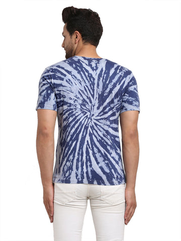 Spiral  Pattern, Men Combed Cotton Tie & Dye Grey T-Shirt